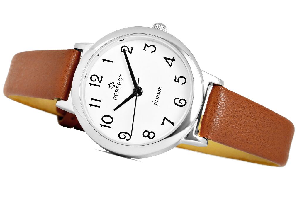 Zegarek damski PERFECT L103-4 na pasku brązowym, biała tarcza - zdjęcie 3 Zegarek damski PERFECT L103-4 na pasku brązowym, biała tarcza - zdjęcie 3