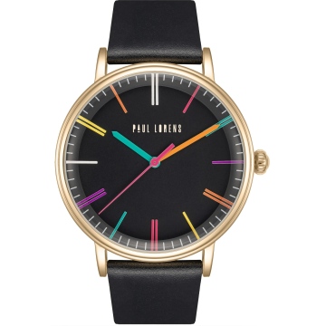 Zegarek damski Paul Lorens PL12445A-1A2 na pasku czarnym, czarna tarcza