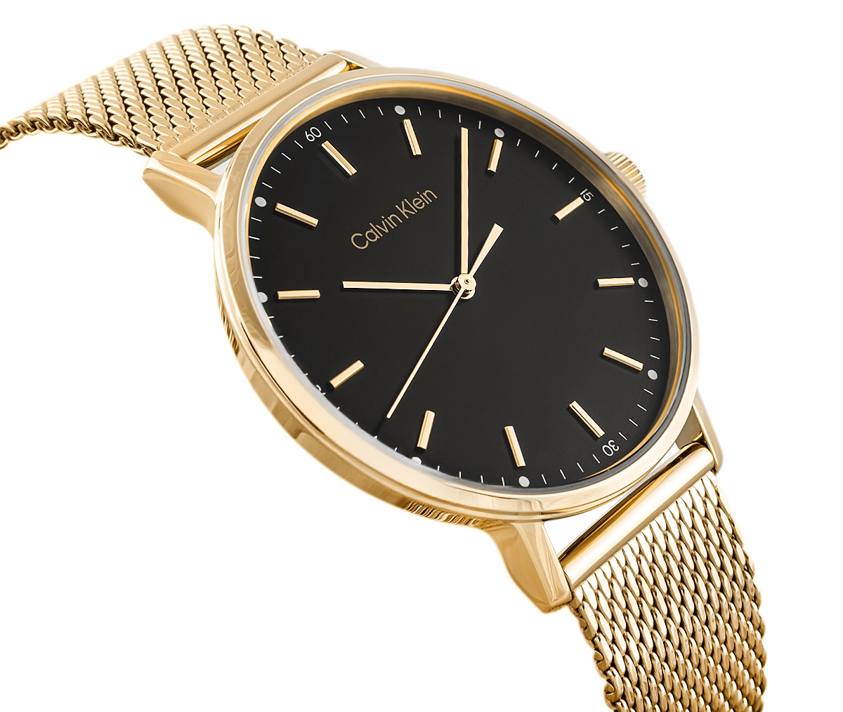 Zegarek męski CALVIN KLEIN Modern Mesh 25200049 na bransolecie złotej ...