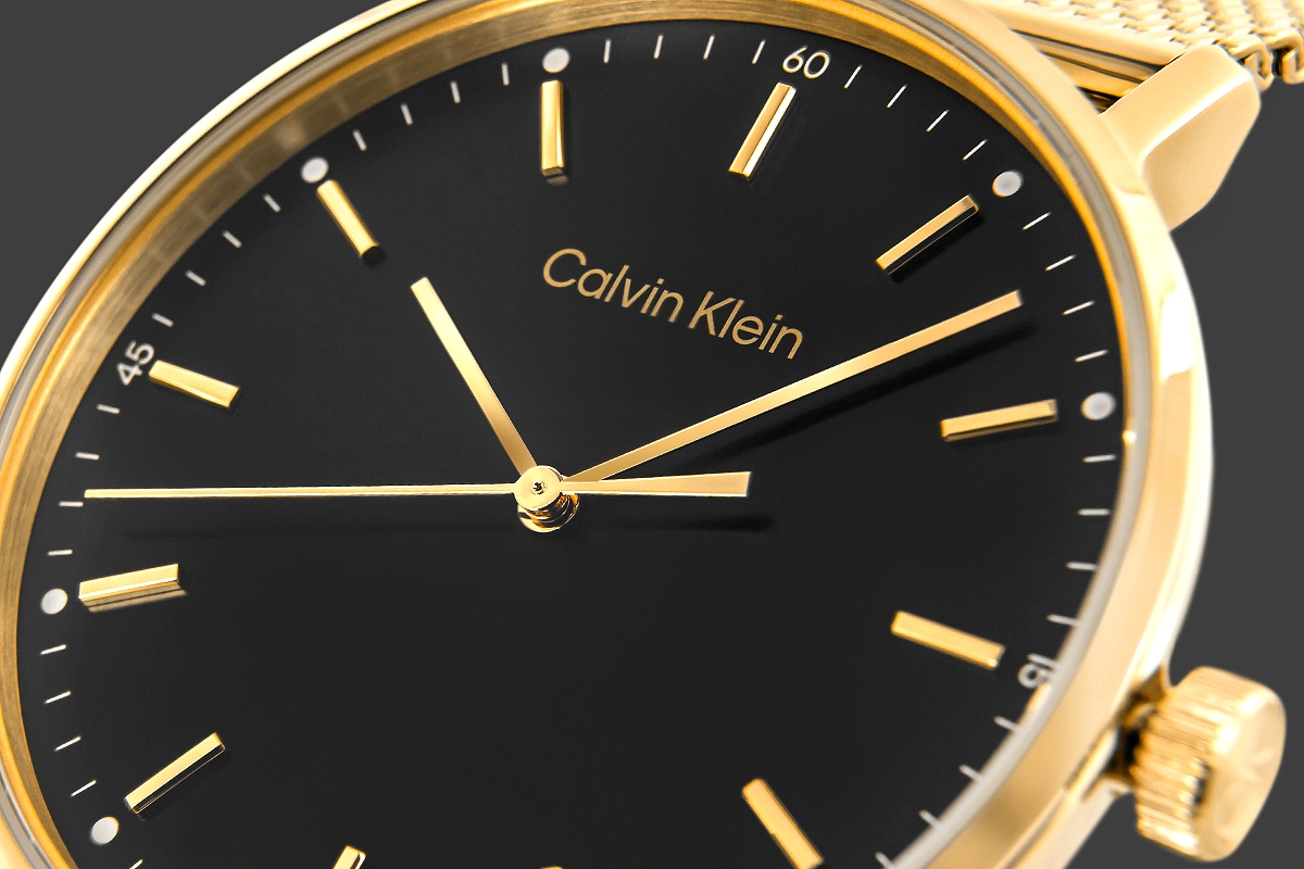 Zegarek męski CALVIN KLEIN Modern Mesh 25200049 na bransolecie złotej ...