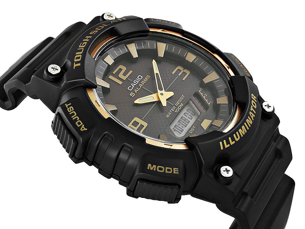 Zegarek męski Casio AQ-S810W-1A3VDF na czarnym pasku, czarna tarcza - zdjęcie 2 Zegarek męski Casio AQ-S810W-1A3VDF na czarnym pasku, czarna tarcza - zdjęcie 2