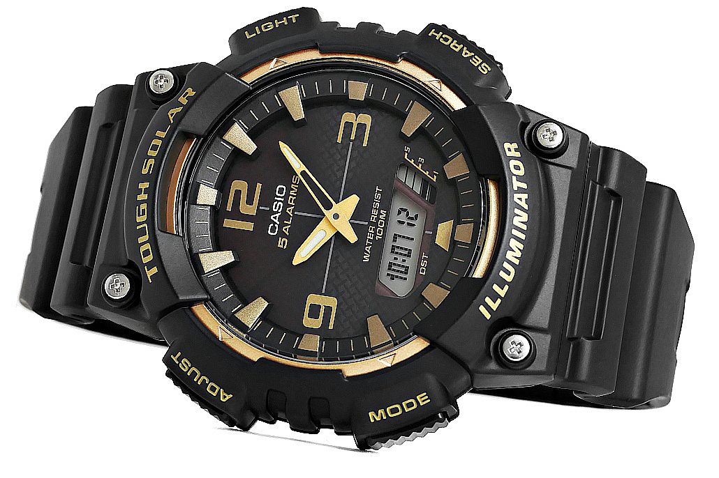 Zegarek męski Casio AQ-S810W-1A3VDF na czarnym pasku, czarna tarcza - zdjęcie 7 Zegarek męski Casio AQ-S810W-1A3VDF na czarnym pasku, czarna tarcza - zdjęcie 7