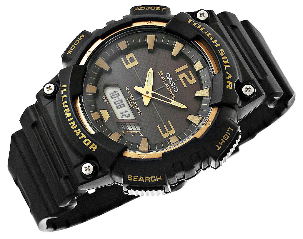 Zegarek męski Casio AQ-S810W-1A3VDF na czarnym pasku, czarna tarcza - zdjęcie 8 Zegarek męski Casio AQ-S810W-1A3VDF na czarnym pasku, czarna tarcza - zdjęcie 8