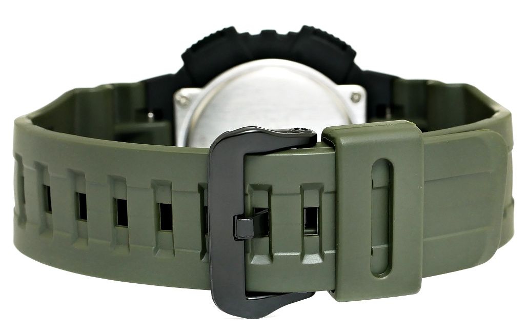 Zegarek męski Casio AQ-S810W-3AVDF na zielonym pasku, czarna tarcza - zdjęcie 9 Zegarek męski Casio AQ-S810W-3AVDF na zielonym pasku, czarna tarcza - zdjęcie 9