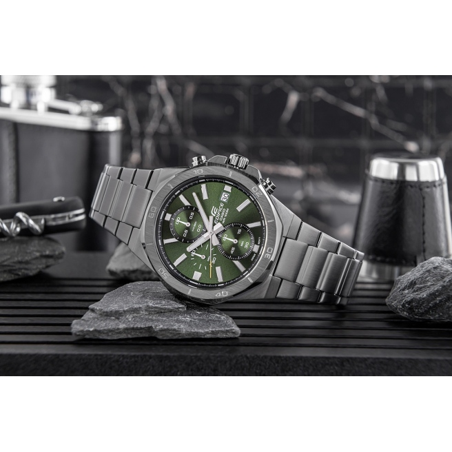 Zegarek Męski Zielona tarcza CASIO EDIFICE EFV-640DC-3AVUEF + BOX