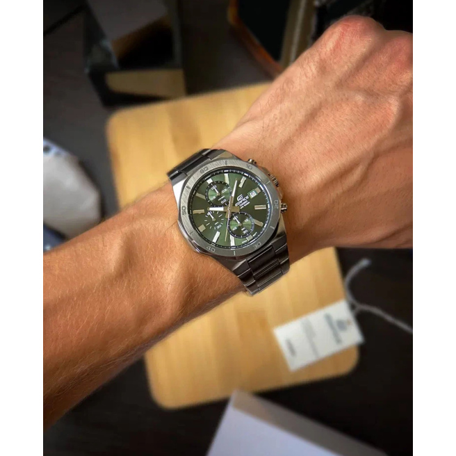 Zegarek Męski Zielona tarcza CASIO EDIFICE EFV-640DC-3AVUEF + BOX