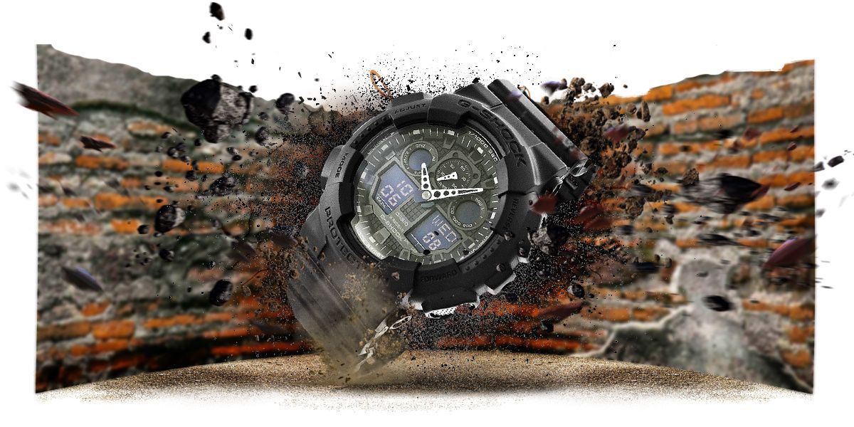 Zegarek męski Casio G-SHOCK GA-100-1A1ER na czarnym pasku, czarna tarcza - zdjęcie 13