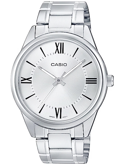 Zegarek męski Casio MTP-V005D-7B5UDF na srebrnej bransolecie, srebrna tarcza Zegarek męski Casio MTP-V005D-7B5UDF na srebrnej bransolecie, srebrna tarcza