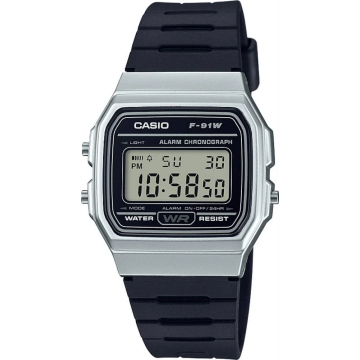 Zegarek Męski CASIO Srebrna koperta F-91WM-7ADF