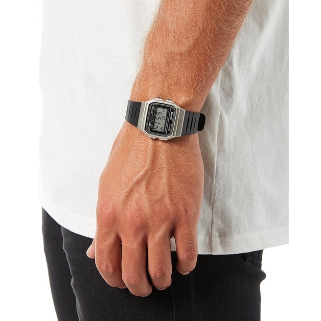 Zegarek Męski CASIO Srebrna koperta F-91WM-7ADF