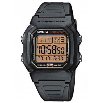 Zegarek męski Casio W-800HG-9AVDF na czarnym pasku, szary wyświetlacz
