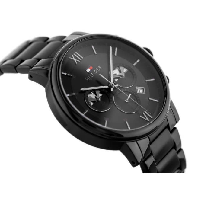 Zegarek Męski Czarna brasnoleta Tommy Hilfiger EVAN 1710410