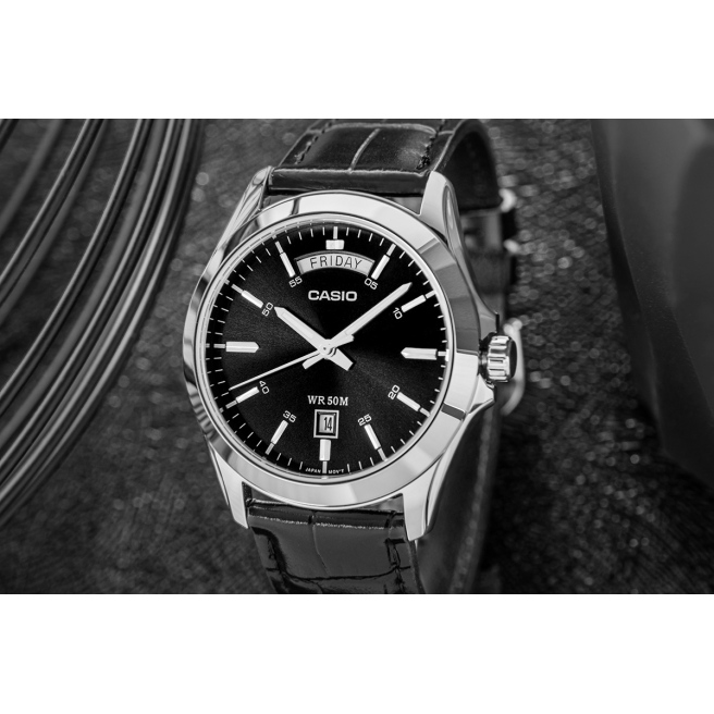Zegarek Męski Czarny CASIO MTP-1370L-1AVDF