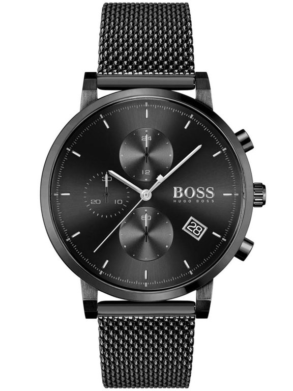 Zegarek męski Hugo Boss Integrity 1513813 na bransolecie czarnej, czarna tarcza Zegarek męski Hugo Boss Integrity 1513813 na bransolecie czarnej, czarna tarcza