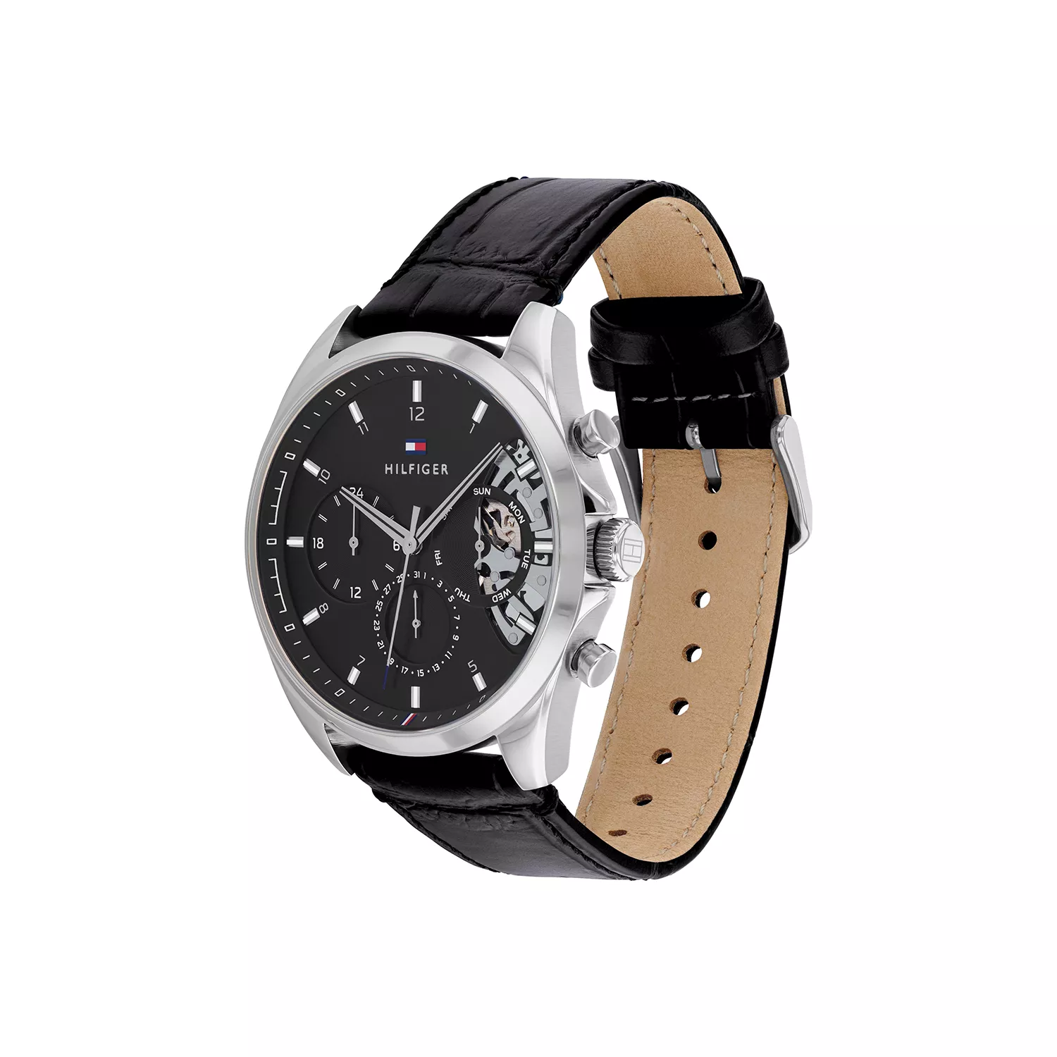 Zegarek męski Tommy Hilfiger BAKER 1710449 na pasku czarnym, czarna tarcza, WR50 - zdjęcie 2 Zegarek męski Tommy Hilfiger BAKER 1710449 na pasku czarnym, czarna tarcza, WR50 - zdjęcie 2