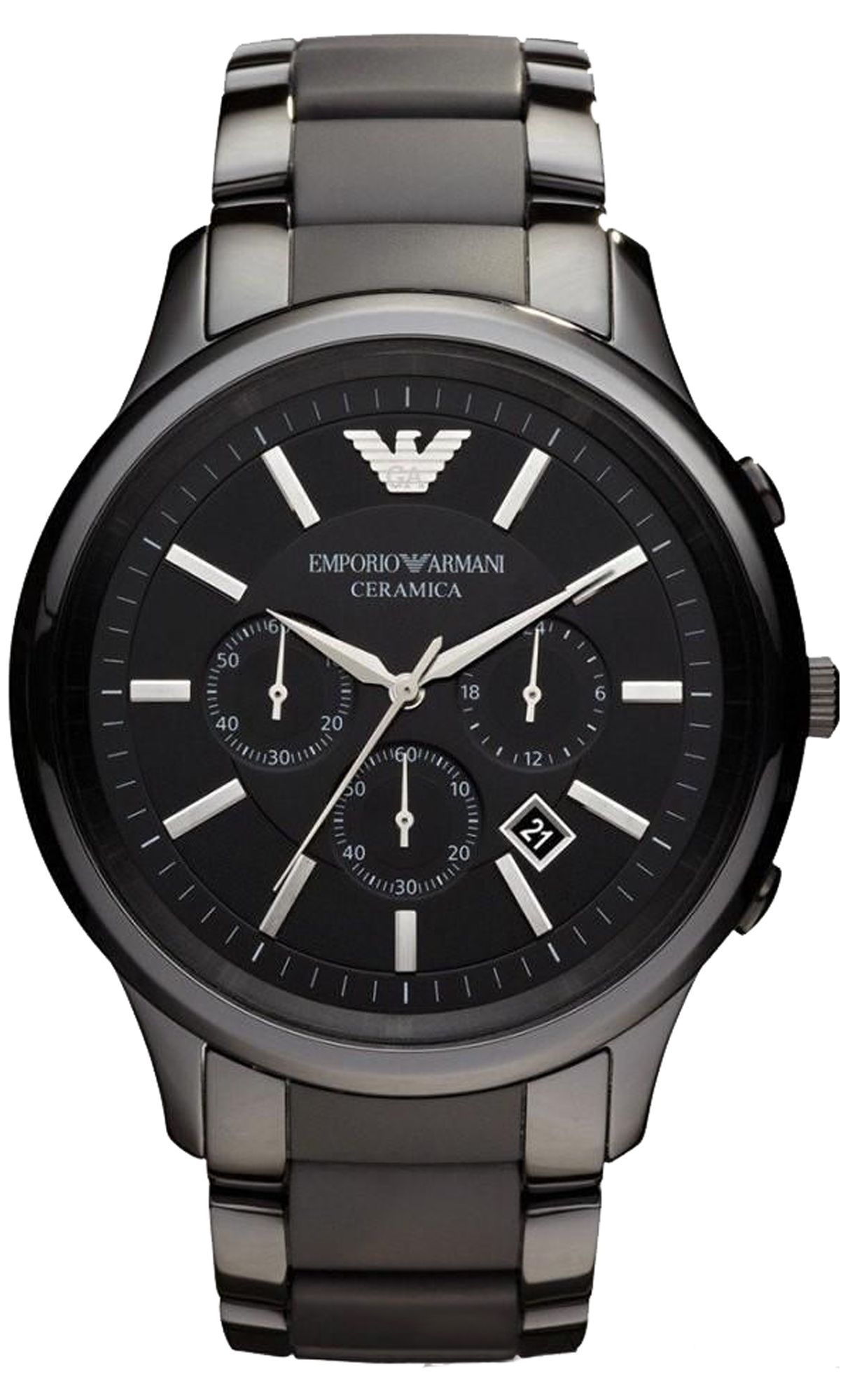 Zegarek męski Emporio Armani Ceramica AR1451 na bransolecie czarnej, czarna tarcza, WR50 Zegarek męski Emporio Armani Ceramica AR1451 na bransolecie czarnej, czarna tarcza, WR50