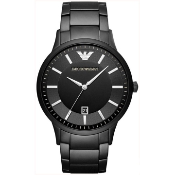 Zegarek męski Emporio Armani Renato AR11079 na bransolecie czarnej, czarna tarcza, WR50