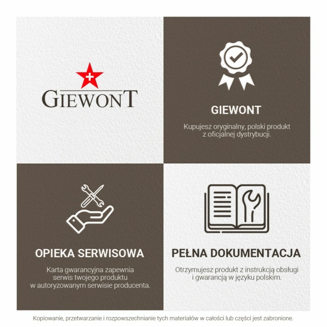 Zegarek Męski GIEWONT GW6480-1 Chronograf - Czarna tarcza