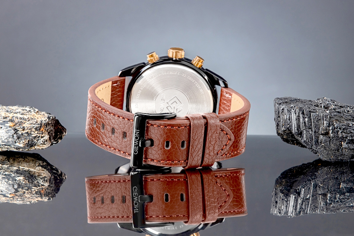 Zegarek męski Giewont GW8810-A3 Chronograph Sapphire na pasku brązowym, brązowa tarcza - zdjęcie 7 Zegarek męski Giewont GW8810-A3 Chronograph Sapphire na pasku brązowym, brązowa tarcza - zdjęcie 7
