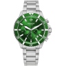 Zegarek męski Giewont GW3970-B8 Chronograph Sapphire na bransolecie srebrnej, zielona tarcza