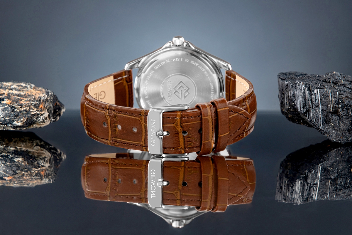 Zegarek Męski Giewont Elegance Sapphire Brązowo Niebieski GW5160-A7 Zegarek Męski Giewont Elegance Sapphire Brązowo Niebieski GW5160-A7