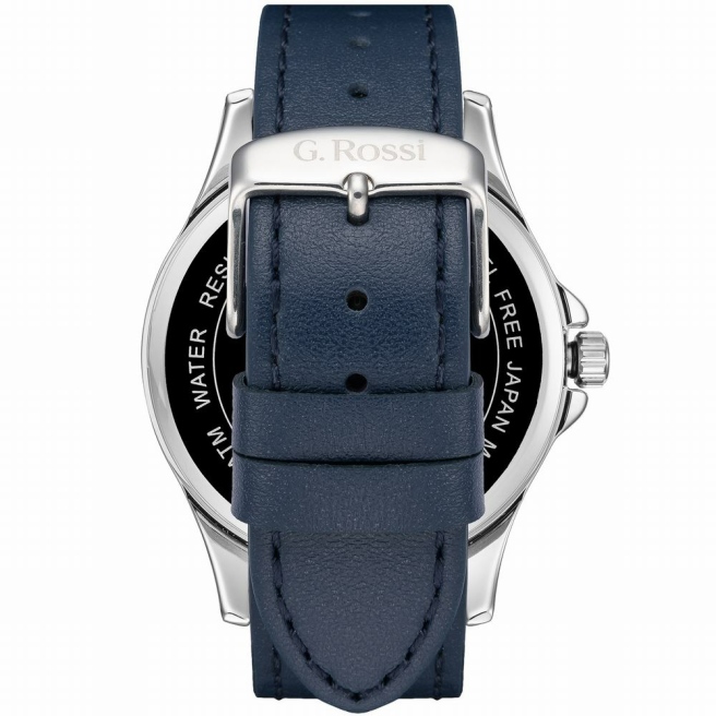 Zegarek Męski Granatowy pasek G.Rossi 8071A3-6F1 Datownik