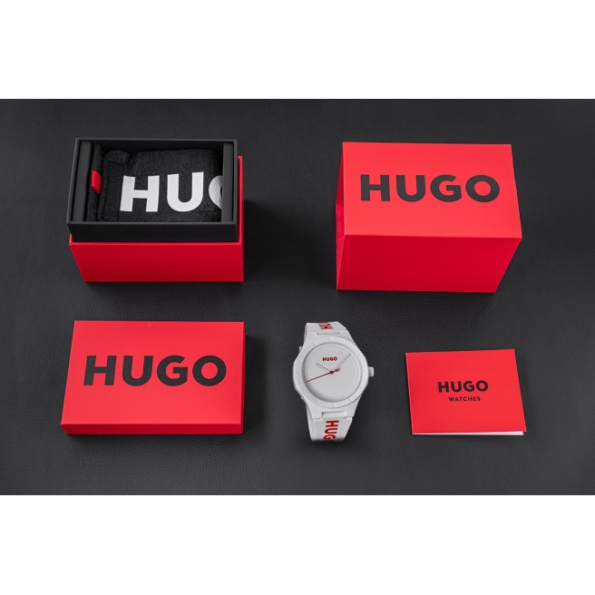 Zegarek Męski HUGO Lit For Him White 1530345 Biały