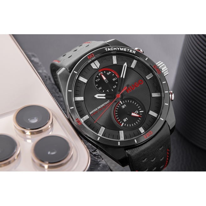 Zegarek Męski Hugo Fast 1530370 Czarny