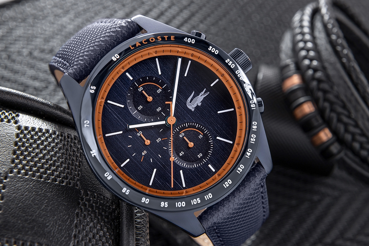 Zegarek męski Lacoste Apext Chronograph 2011297 na pasku granatowym, granatowa tarcza - zdjęcie 4 Zegarek męski Lacoste Apext Chronograph 2011297 na pasku granatowym, granatowa tarcza - zdjęcie 4
