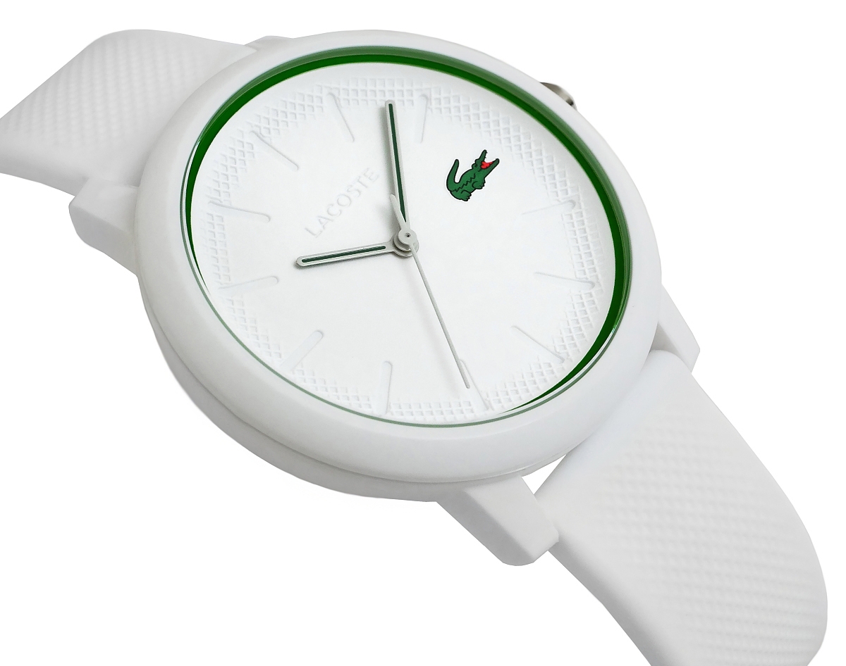 Zegarek męski Lacoste L.12.12 2011169 na pasku białym, biała tarcza - zdjęcie 3 Zegarek męski Lacoste L.12.12 2011169 na pasku białym, biała tarcza - zdjęcie 3