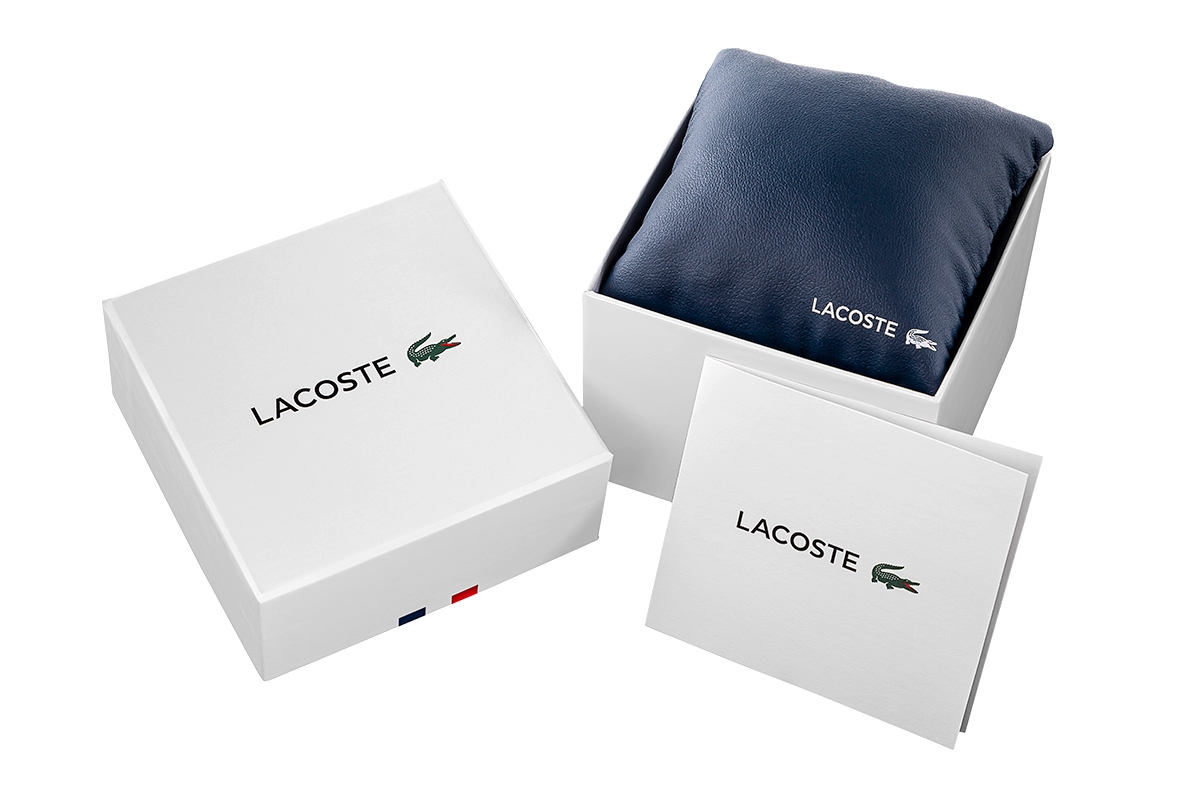 Zegarek męski Lacoste L.12.12 2011169 na pasku białym, biała tarcza - zdjęcie 9 Zegarek męski Lacoste L.12.12 2011169 na pasku białym, biała tarcza - zdjęcie 9