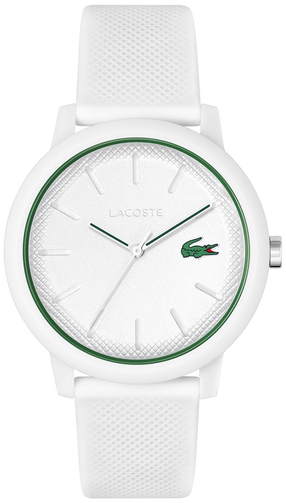 Zegarek męski Lacoste L.12.12 2011169 na pasku białym, biała tarcza Zegarek męski Lacoste L.12.12 2011169 na pasku białym, biała tarcza