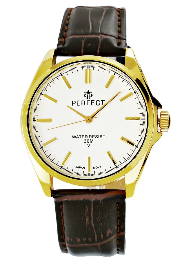 Zegarek męski Brązowy pasek Perfect C081-2