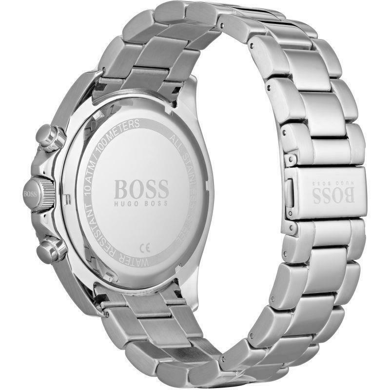 Zegarek męski Hugo Boss Ocean 1513704 na bransolecie srebrnej, niebieska tarcza, WR100 - zdjęcie 3 Zegarek męski Hugo Boss Ocean 1513704 na bransolecie srebrnej, niebieska tarcza, WR100 - zdjęcie 3