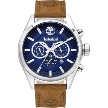 Zegarek męski Timberland Ashmont 16062JYS/03 na pasku brązowym, granatowa tarcza