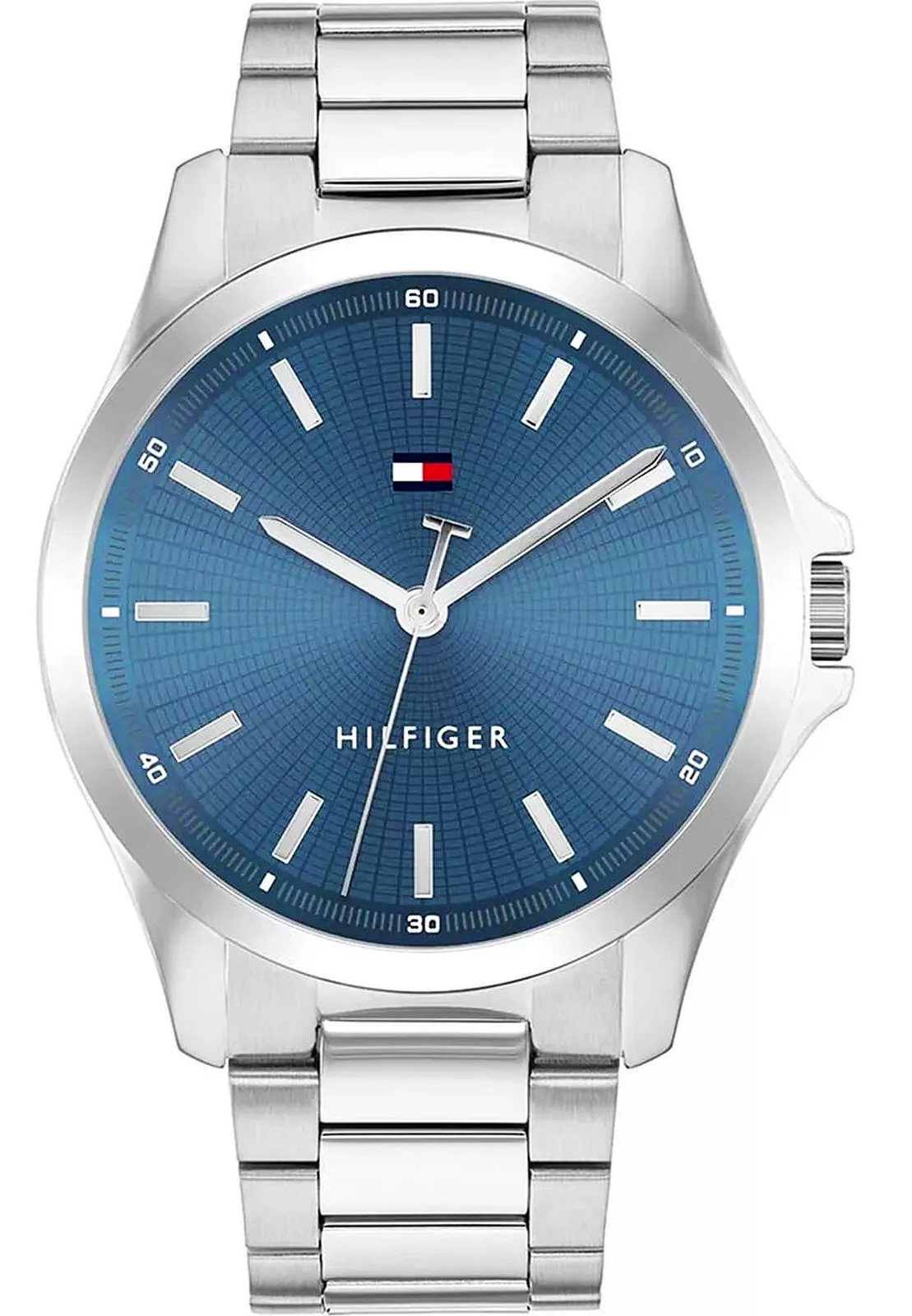 Zegarek męski Tommy Hilfiger Bruce 1710670 na bransolecie srebrnej, niebieska tarcza Zegarek męski Tommy Hilfiger Bruce 1710670 na bransolecie srebrnej, niebieska tarcza
