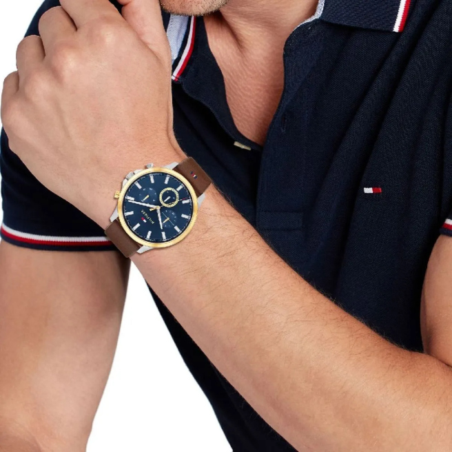 Zegarek Męski Tommy Hilfiger RYDER 1710496 Brązowy pasek