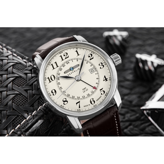 Zegarek Męski Zeppelin LZ127 Graf Zeppelin GMT 7642-5 + BOX