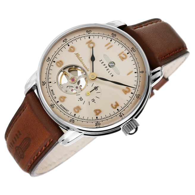 Orologio Automatico Zeppelin Uomo 9666-5 – Cassa Acciaio, Quadrante Beige, Cinturino Pelle Marrone - 2