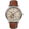 Zegarek męski Zeppelin Mediterranee Open Heart Automatic 9666-5 na pasku brązowym, beżowa tarcza