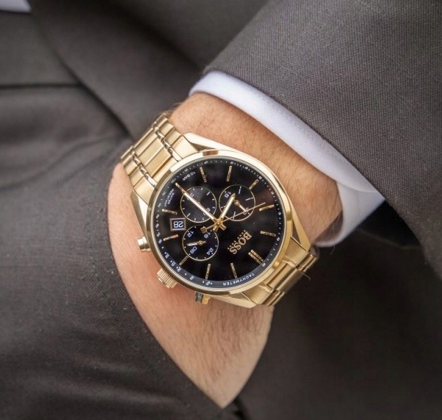 Zegarek męski Hugo Boss 1513848 na bransolecie złotej, WR100 - zdjęcie 6 Zegarek męski Hugo Boss 1513848 na bransolecie złotej, WR100 - zdjęcie 6