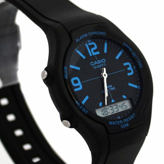 Zegarek Damski Niebieskie Wskazówki CASIO AW-90H-2BVDF