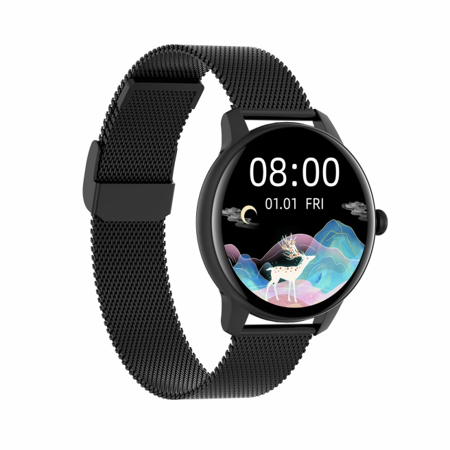 Smartwatch damski G.Rossi SW020-2 Czarna bransoleta mesh