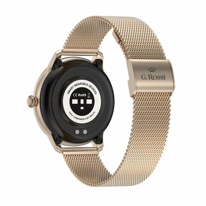 Złoty Smartwatch Damski G.Rossi SW020-4 Bransoleta mesh