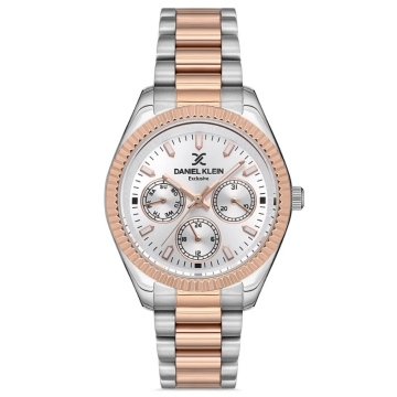 Zegarek damski DANIEL KLEIN Srebrno-Złotoróżowy 12801-5 (zl520c) + BOX
