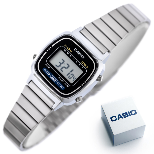 Zegarek damski Srebrny Casio Collection Retro LA670WA-1DF