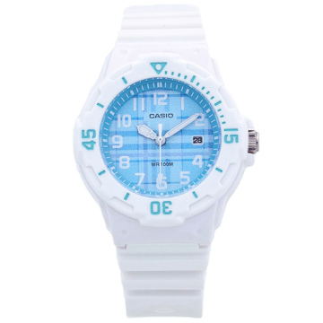 Zegarek dla dziewczynki Casio LRW-200H-2CVDF na pasku białym, niebieska tarcza