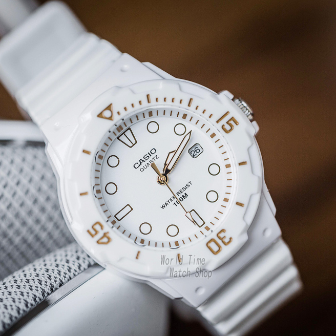 Zegarek dla dziewczynki Biało-Złoty Casio LRW-200H-7E2VDF