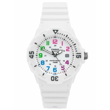 Zegarek dla dziewczynki Biały Kolorowe cyfry Casio LRW-200H-7BVDF
