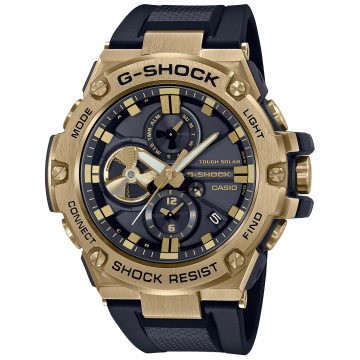 Zegarek męski Casio G-SHOCK G-STEEL BLUETOOTH SYNC GST-B100GB-1A9ER na pasku czarnym, solarny, WR200